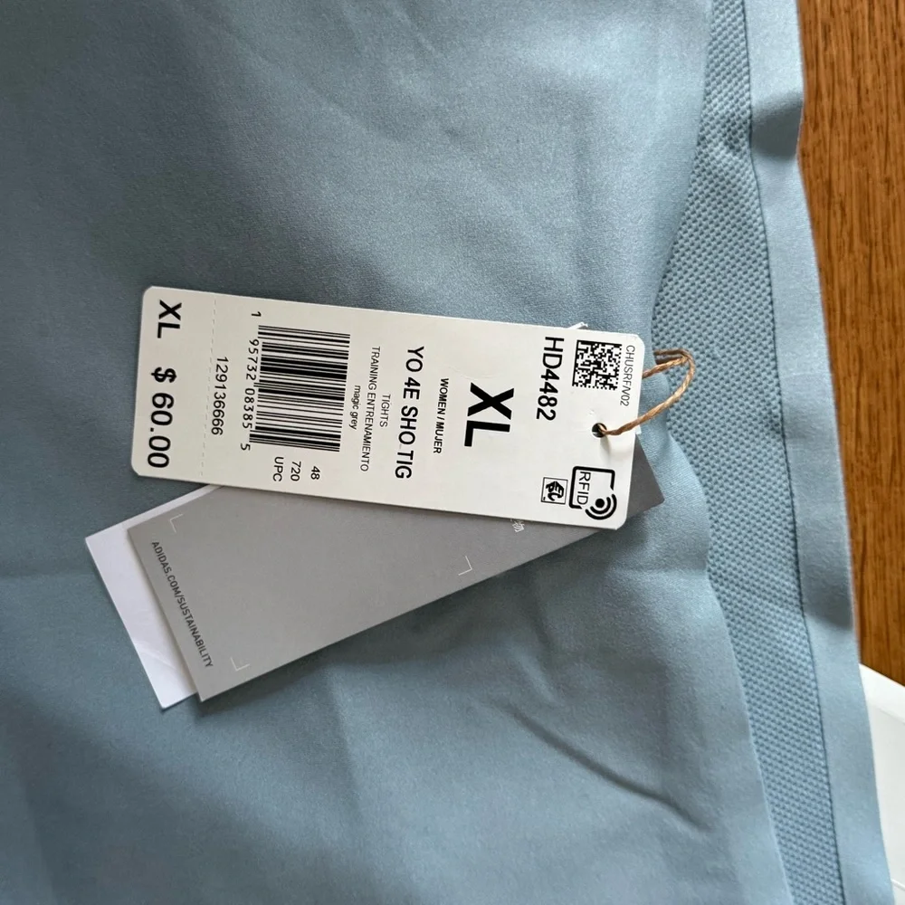 adidas Originals Light Blue Bike Shorts - Picture 2 of 6
